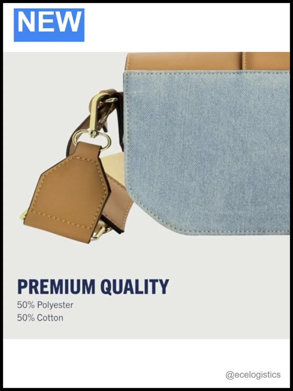 Saddle Bag, Denim & Faux Leather, Crossbody Purse